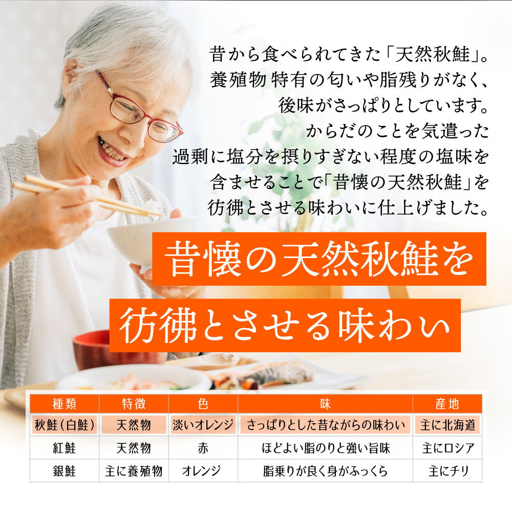 (h026-03)北海道利尻島産 沖獲り天然秋鮭の切身20切(5切入×4袋) 1切約80g
